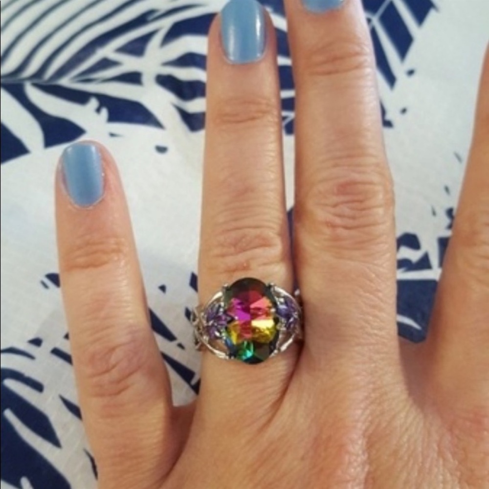 Silver MYSTIC SAPPHIRE RING Costume jewelry
